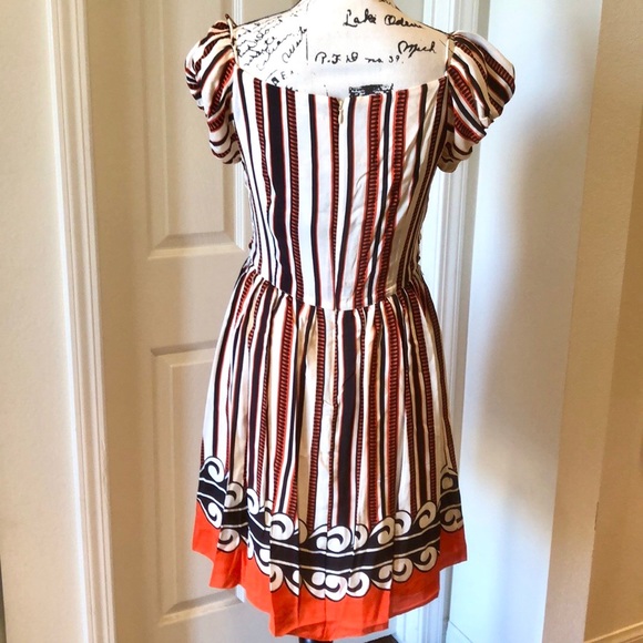 Anna Sui 100% Silk Striped Dress size Small - Picture 3 of 8